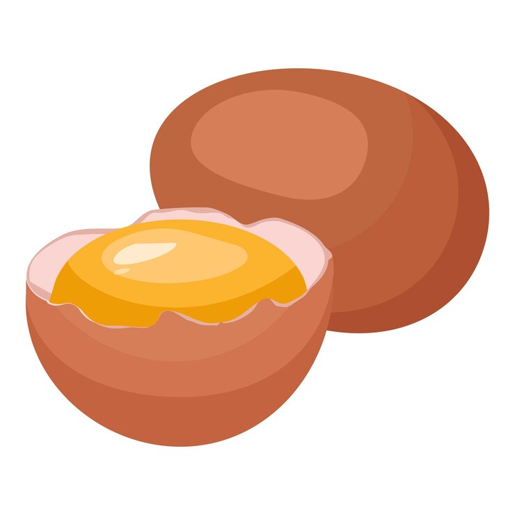 Vetor vector de desenho animado de ícone de gema de ovo de ovo de ovos de casca de ovo quebrada