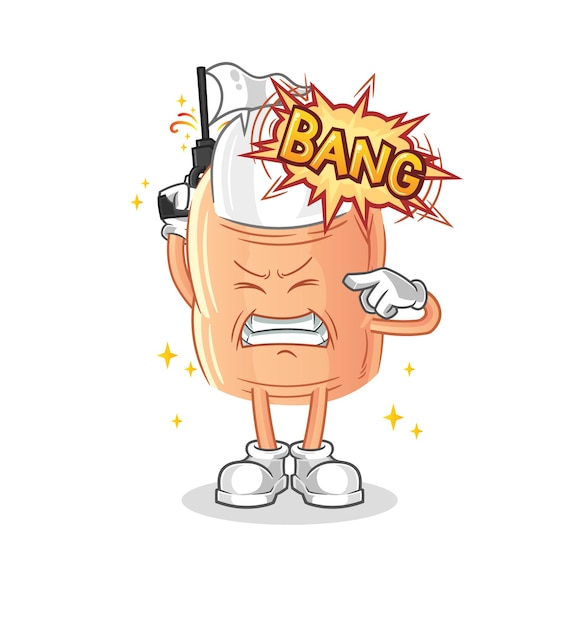 Vector de desenho animado de mascote de aviso de dedo xA