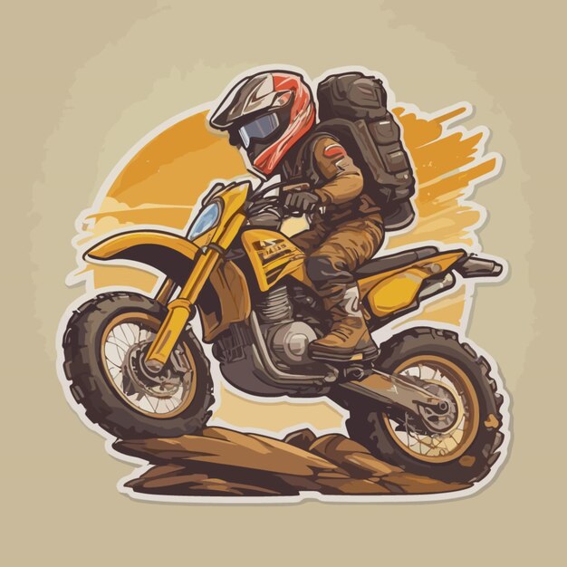 Vetor vector de desenho animado de offroadcycle