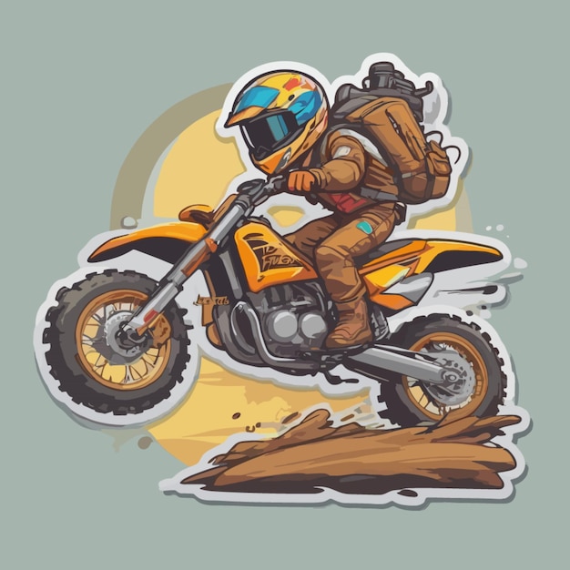 Vetor vector de desenho animado de offroadcycle