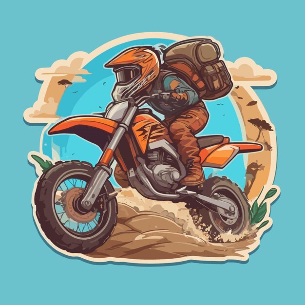 Vetor vector de desenho animado de offroadcycle