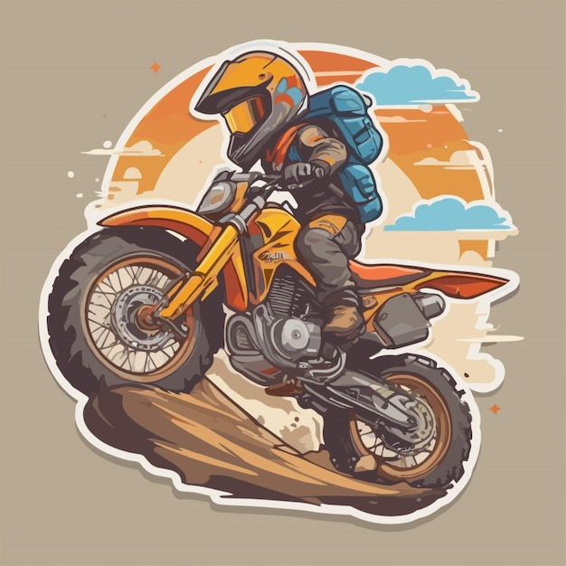 Vetor vector de desenho animado de offroadcycle