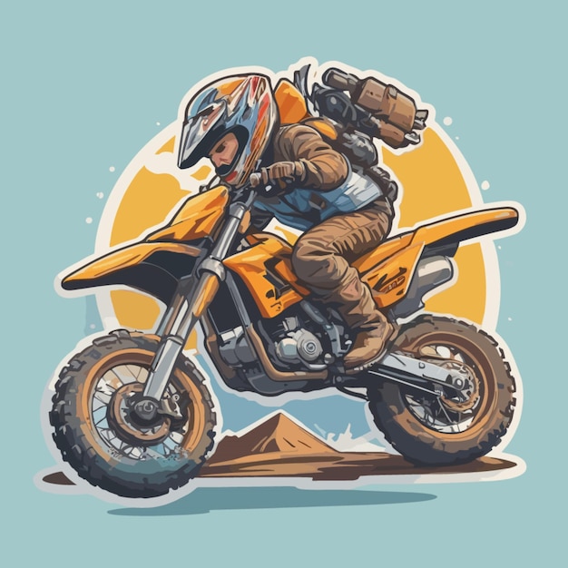 Vetor vector de desenho animado de offroadcycle