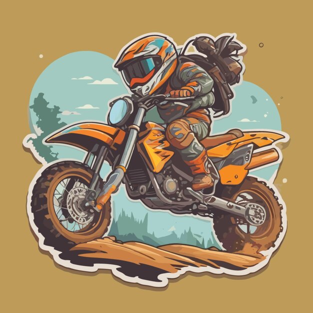 Vetor vector de desenho animado de offroadcycle