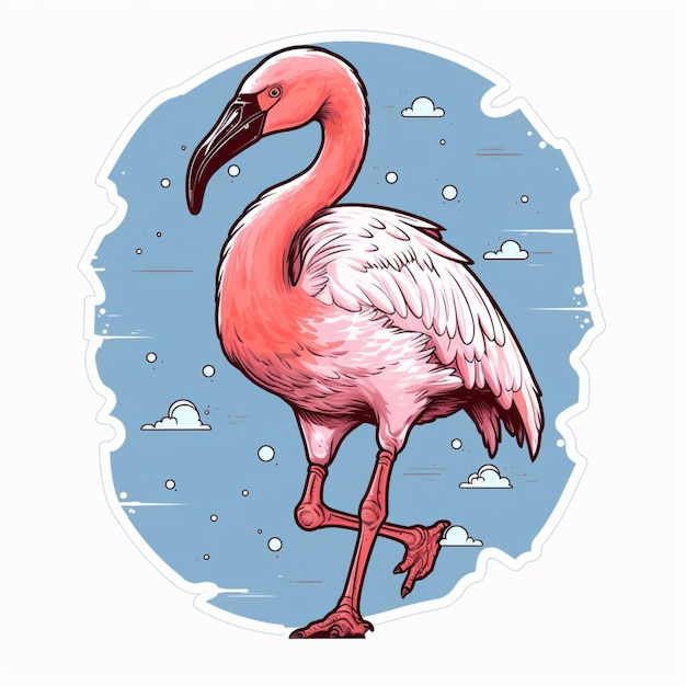 Vetor vector de desenho animado de personagens de flamingos