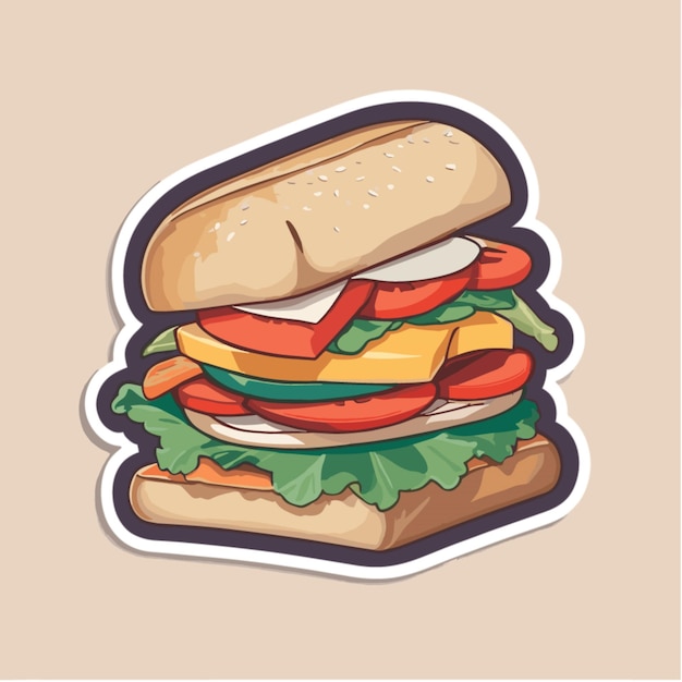 Vetor vector de desenho animado de sanduíche