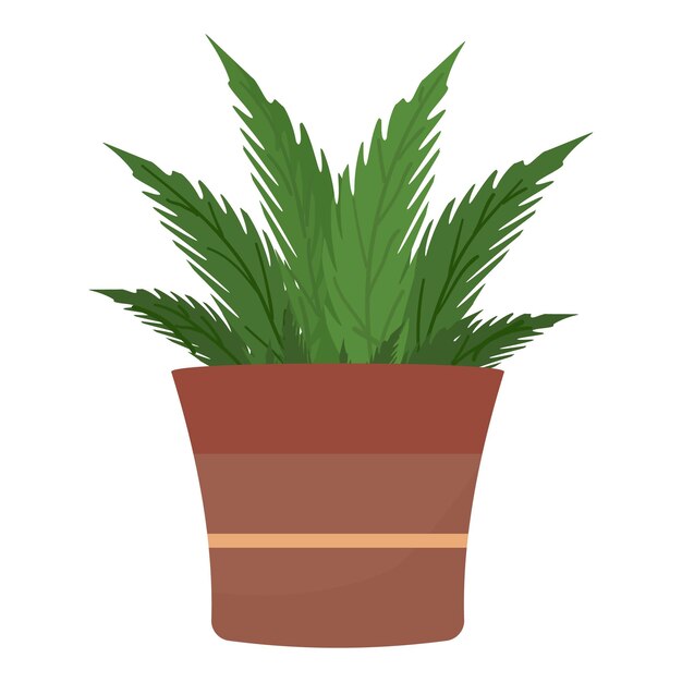 Vector de desenho animado de vaso de planta de folha de flor deserto exótico