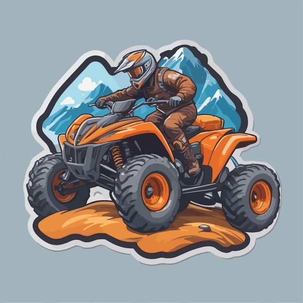 Vetor vector de desenho animado de veículo atv de montanha