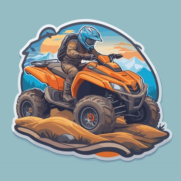 Vetor vector de desenho animado de veículo atv de montanha