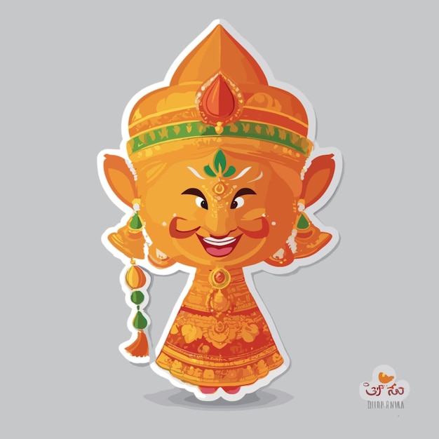 Vetor vector de desenho animado gudi padwa