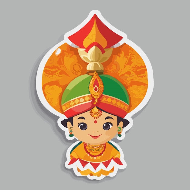 Vetor vector de desenho animado gudi padwa