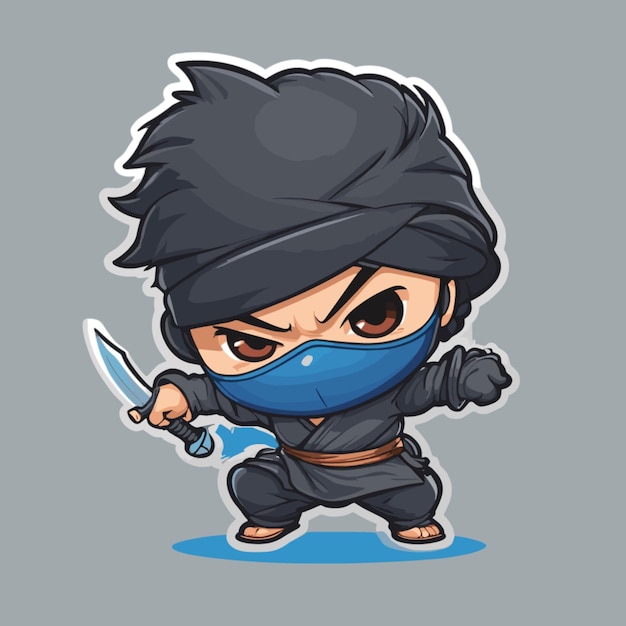 Vetor vector de desenho animado ninja