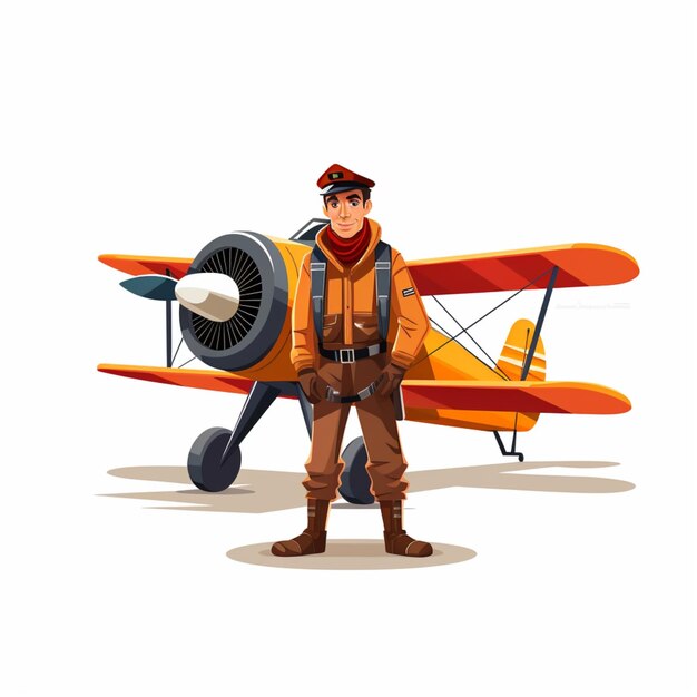 Vector de desenho animado piloto