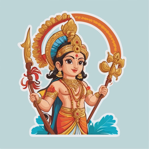 Vector de desenho animado ram navami