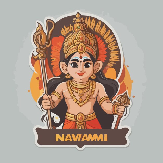 Vetor vector de desenho animado ram navami