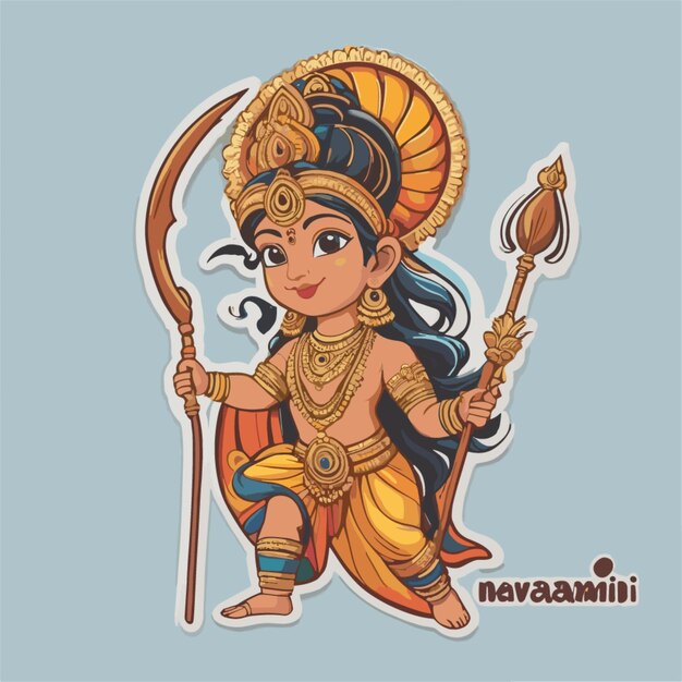 Vetor vector de desenho animado ram navami