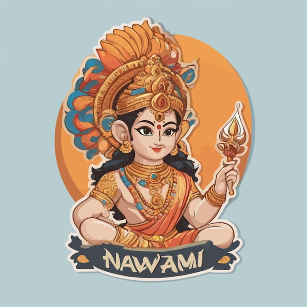 Vetor vector de desenho animado ram navami