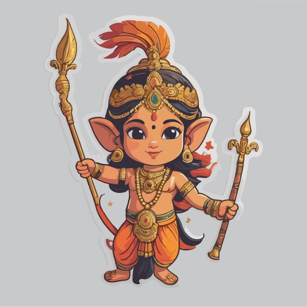 Vector de desenho animado ram navami