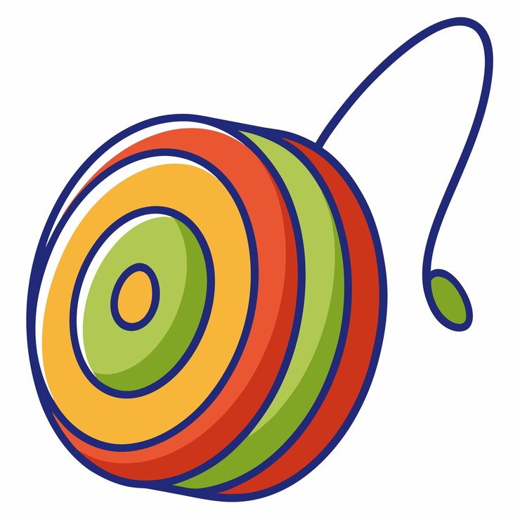 Vetor vector de desenho animado yoyo e ilustração de clipart de estilo moderno