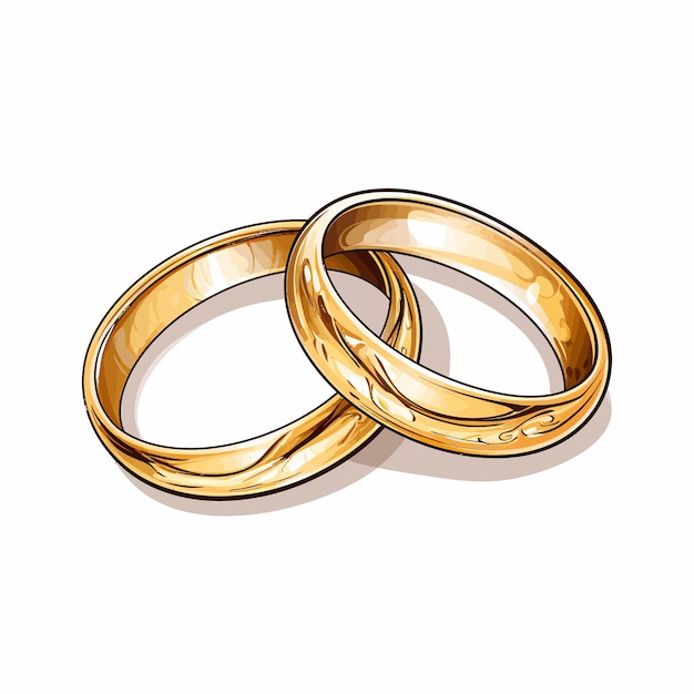 Vetor vector de desenho de anéis de casamento