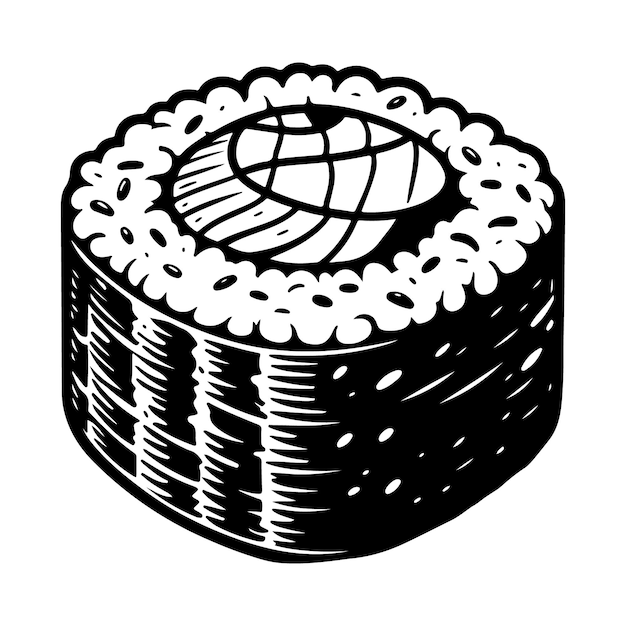 Vector de desenho de linha de sushi