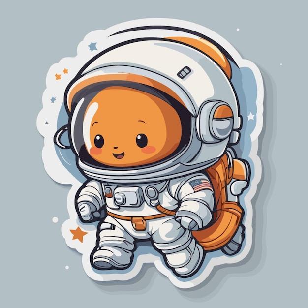 Vector de desenhos animados de astronautas bonitos