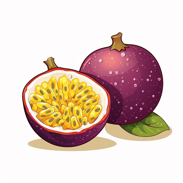 Vector de desenhos animados de frutas da paixão