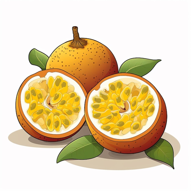 Vetor vector de desenhos animados de frutas da paixão