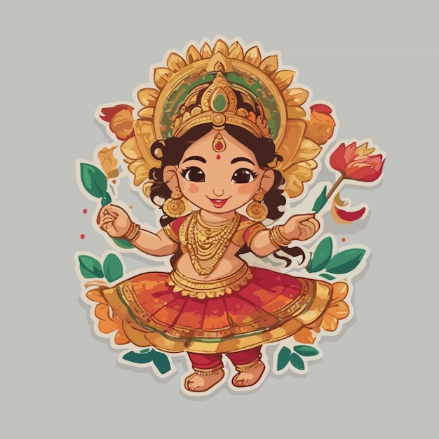 Vetor vector de desenhos animados de navratri