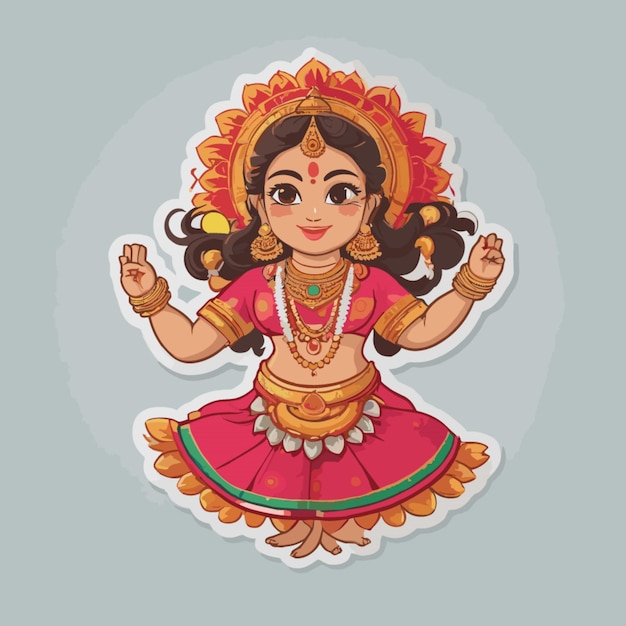 Vetor vector de desenhos animados de navratri