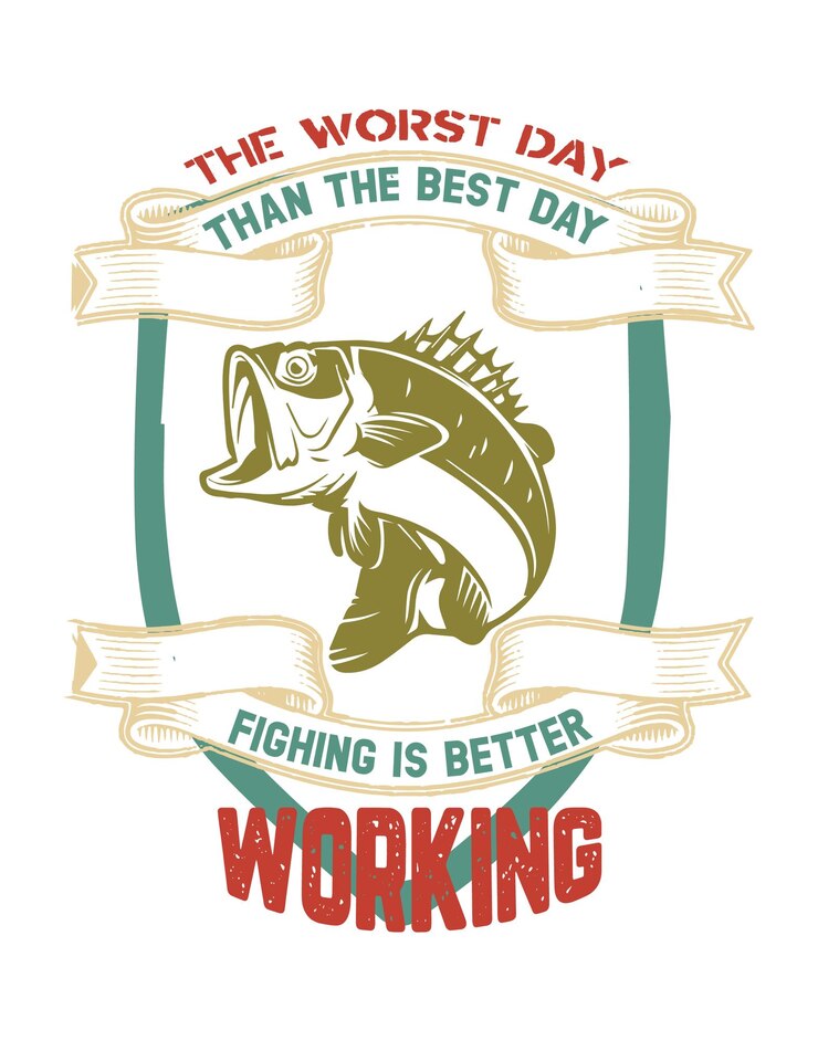Vetor vector de design de camisetas de pesca