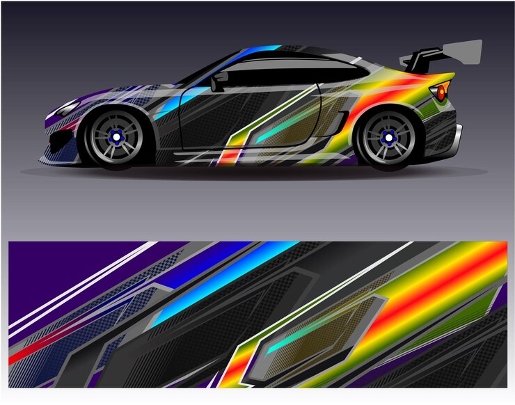 Vetor vector de design de envoltura de carro desenhos de fundo de corrida de faixas abstratas gráficas para corrida de rali de veículos
