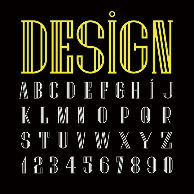Vector de design de fonte de letras