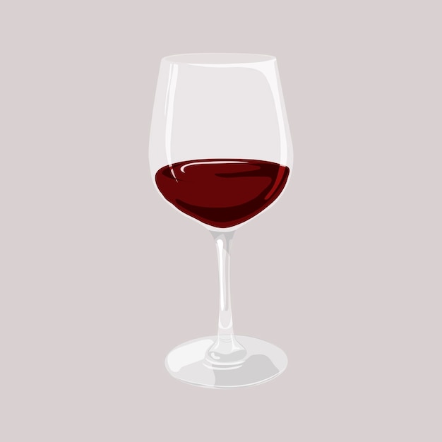 Vector de design de ilustração de bebidas de vidro de vinho vermelho