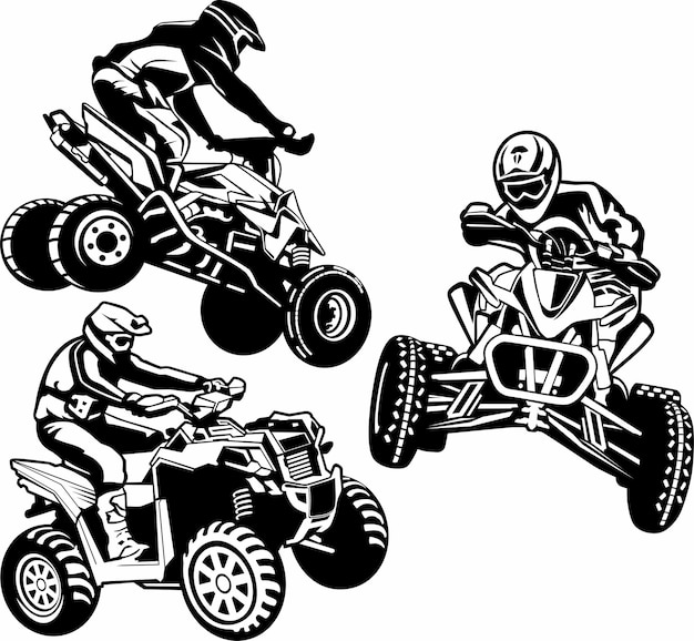 Vetor vector de design de ilustração de estilo livre atv