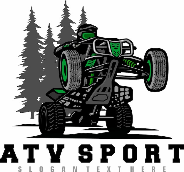 Vector de design de ilustração de estilo livre atv