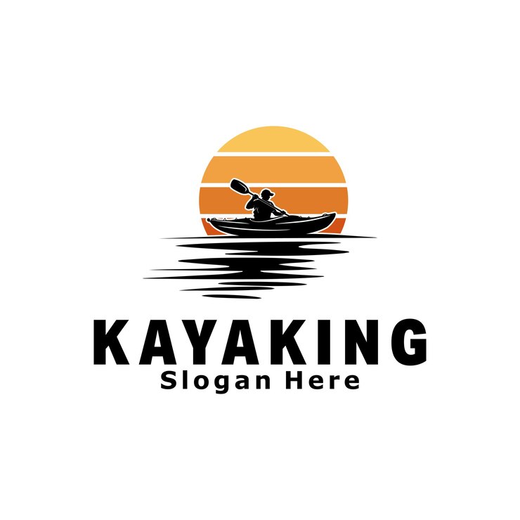 Vector de design de ilustração de logotipo de caiaque