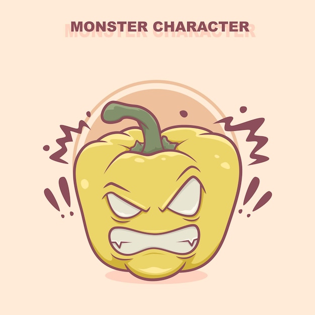 Vetor vector de design de ilustração de pimentas de monstro de frutas