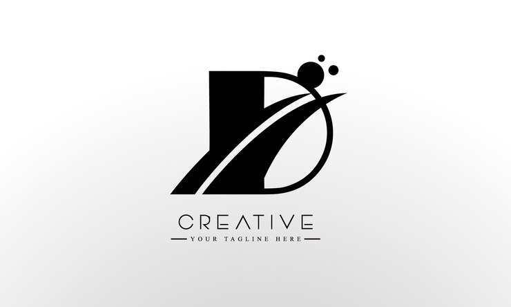 Vetor vector de design de letras m com linhas swoosh curvas e olhar criativo