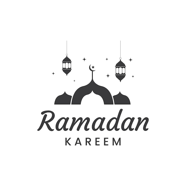 Vetor vector de design de logotipo da mesquita islâmica de ramadan kareem