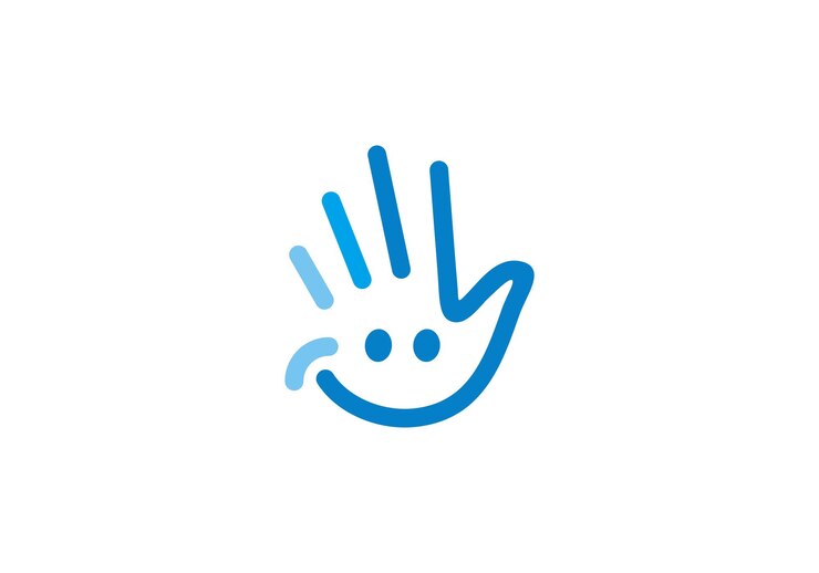 Vetor vector de design de logotipo simples de olá e sorriso