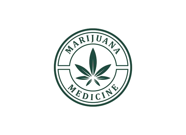 Vetor vector de design do logotipo da maconha medicinal