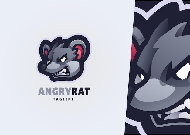 Vetor vector de design gráfico do logotipo angry rat