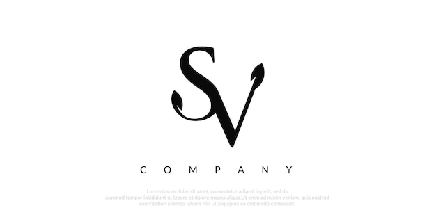 Vetor vector de design inicial do logotipo sv