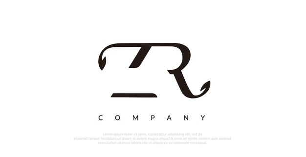 Vetor vector de design inicial do logotipo zr
