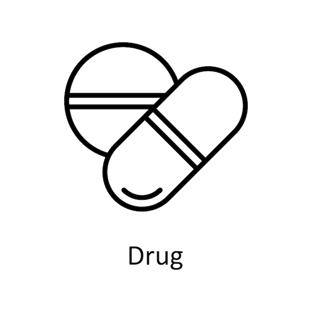 Vetor vector de droga contorno ícone ilustração de design símbolo médico em fundo branco arquivo eps 10