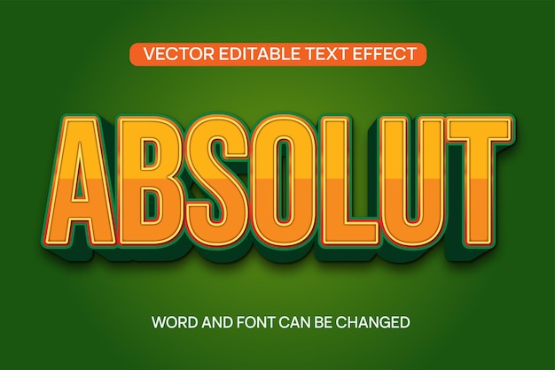 Vetor vector de efeito de texto 3d absolut