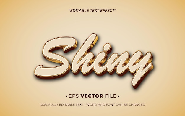Vector de efeito de texto 3D editável de ouro brilhante