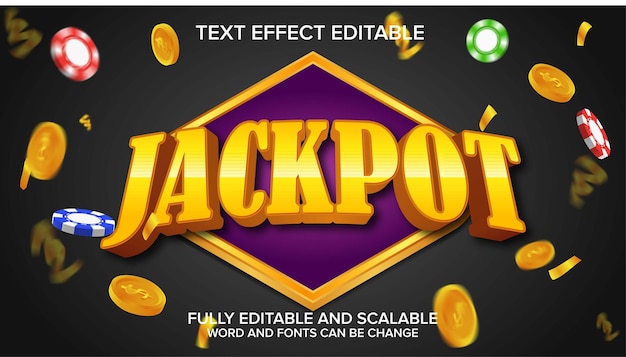 Vector de efeito de texto jackpot editável