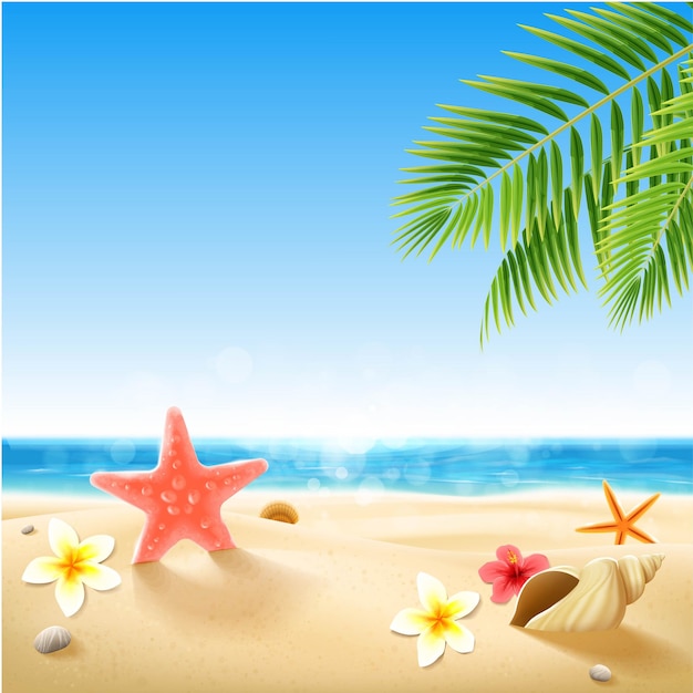 Vector de elemento de praia de verão